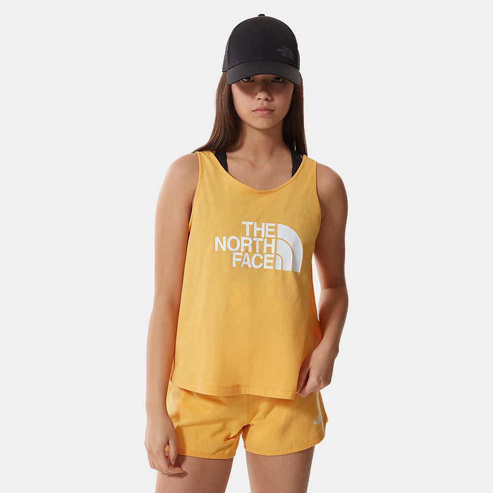 The North Face Tank Top Womens Australia - The North Face Easy Yellow Mountain (UDL-546017)